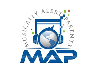 M A P  (an  acronym for Musically Alert Parents) logo design by DreamLogoDesign