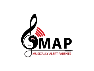 M A P  (an  acronym for Musically Alert Parents) logo design by Cyds
