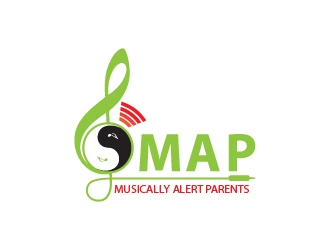 M A P  (an  acronym for Musically Alert Parents) logo design by Cyds