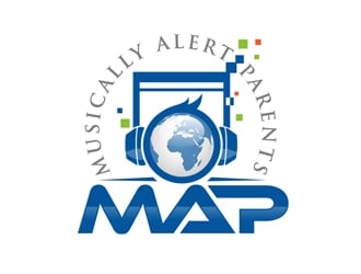 M A P  (an  acronym for Musically Alert Parents) Logo Design
