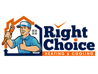 Right Choice Heating u0026 Cooling Logo Design - 48hourslogo