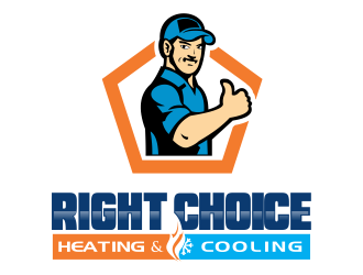 Right Choice Heating u0026 Cooling Logo Design - 48hourslogo