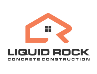 Liquid rock concrete construction  logo design by enilno