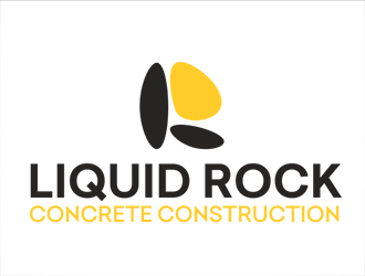 Liquid rock concrete construction  logo design by Aldabu