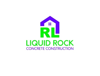 Liquid rock concrete construction  logo design by emyjeckson