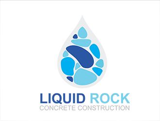 Liquid rock concrete construction  logo design by Aldabu