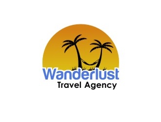 Wanderlust Travel Agency logo design by sakarep