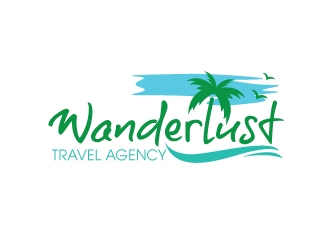 Wanderlust Travel Agency logo design by artbitin