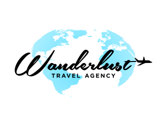 Wanderlust Travel Agency logo design by rykos