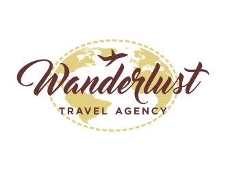 Wanderlust Travel Agency logo design by rykos