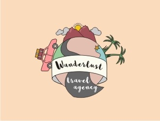 Wanderlust Travel Agency logo design by sakarep