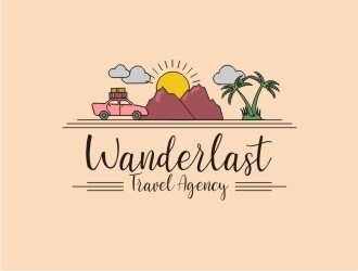 Wanderlust Travel Agency logo design by sakarep