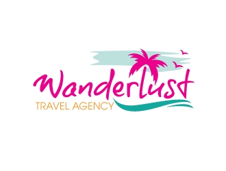 Wanderlust Travel Agency logo design by artbitin