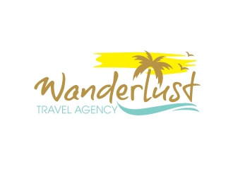 Wanderlust Travel Agency logo design by artbitin