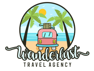 Wanderlust Travel Agency logo design by madjuberkarya