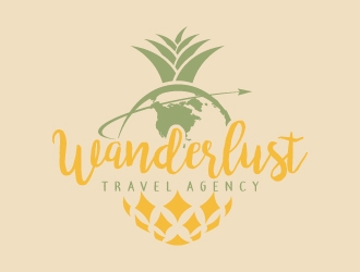 Wanderlust Travel Agency logo design by jaize