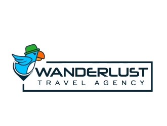 Wanderlust Travel Agency logo design by nehel