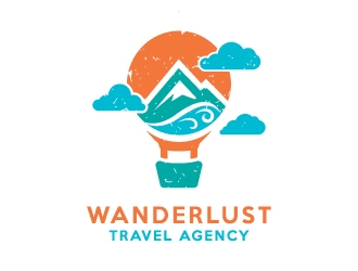 Wanderlust Travel Agency logo design by alxmihalcea