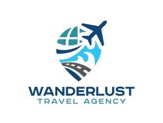Wanderlust Travel Agency logo design by nehel