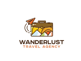 Wanderlust Travel Agency logo design by nehel