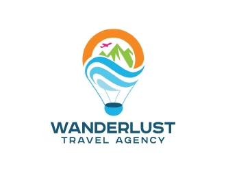Wanderlust Travel Agency logo design by nehel