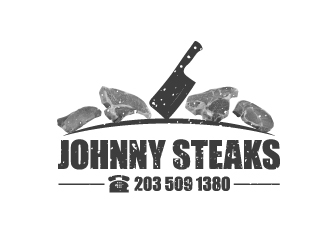 JOHNNY STEAKS  logo design by JJlcool