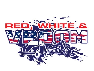 Red, White & Vroom logo design by LogoInvent