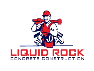 Liquid rock concrete construction  logo design by nehel
