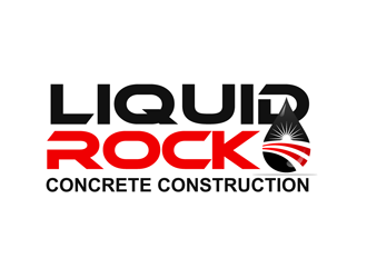Liquid rock concrete construction  logo design by enzidesign