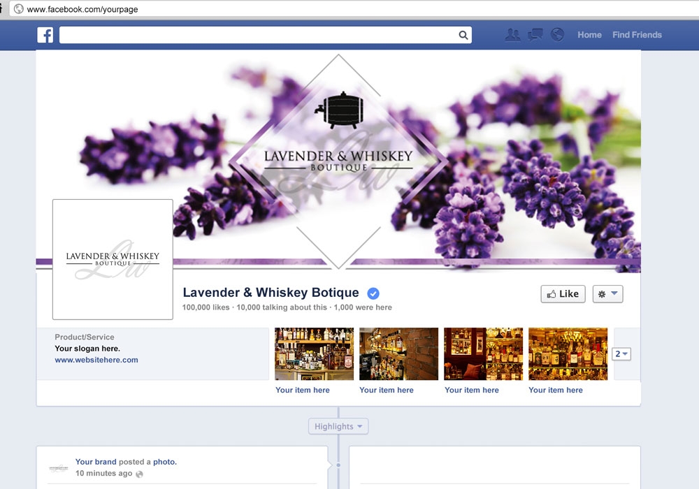 Lavender & Whiskey Boutique logo design by Gelotine