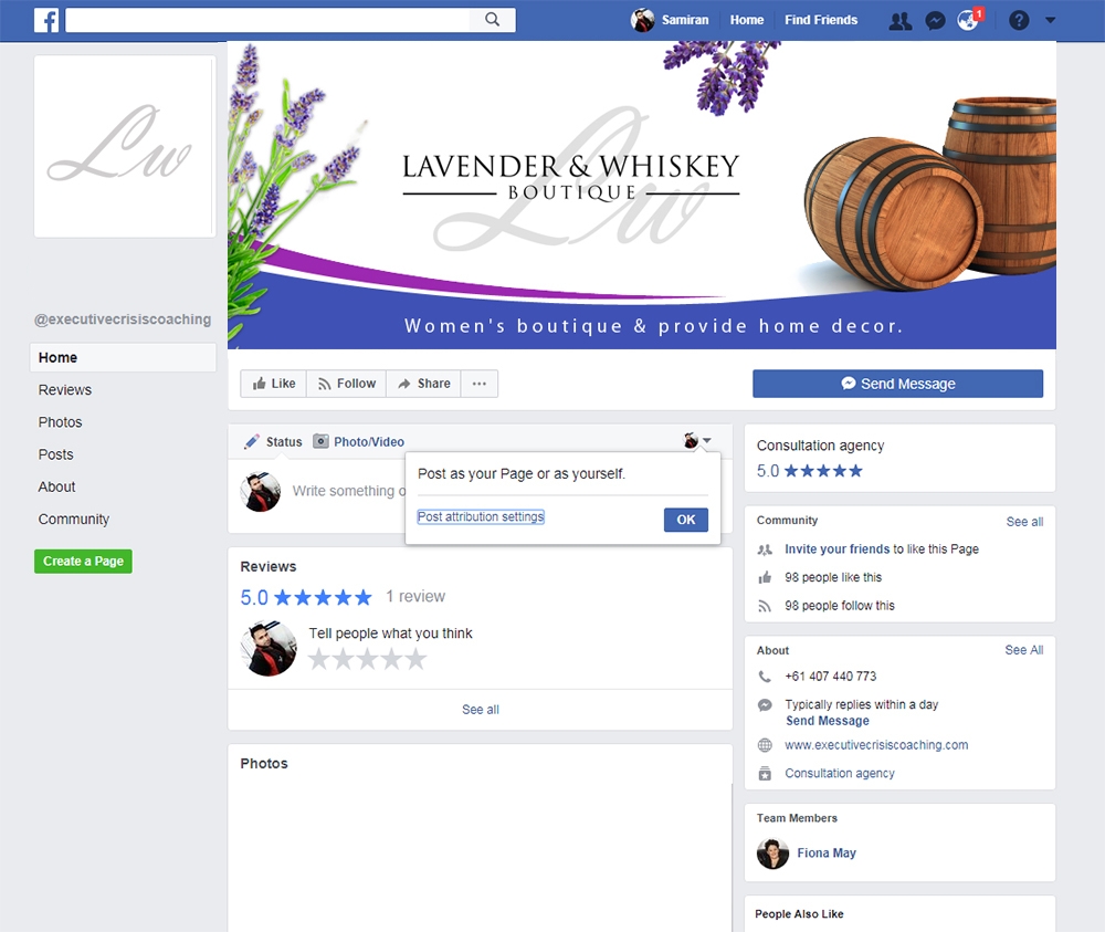 Lavender & Whiskey Boutique logo design by SmartDesigner