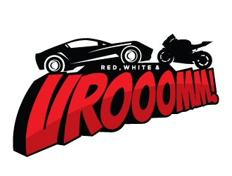 Red, White & Vroom logo design by Boomstudioz