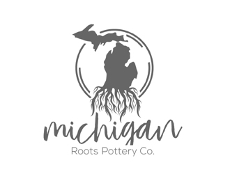Michigan Roots Pottery Co. logo design by MAXR