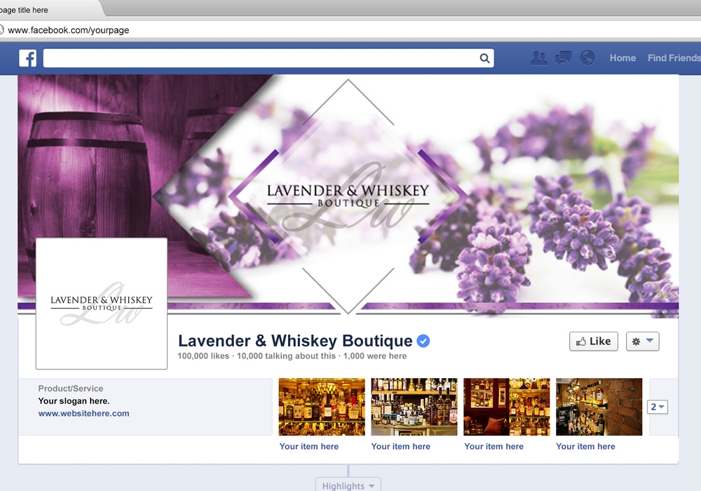Lavender & Whiskey Boutique logo design by Gelotine