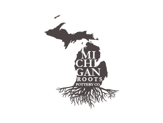 Michigan Roots Pottery Co. logo design by lbdesigns