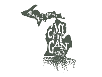 Michigan Roots Pottery Co. logo design by Aelius