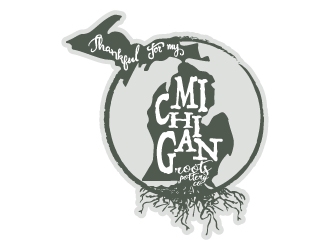 Michigan Roots Pottery Co. logo design by Aelius