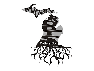 Michigan Roots Pottery Co. logo design by gitzart