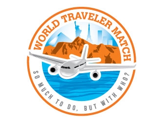 World Traveler Match  logo design by desynergy