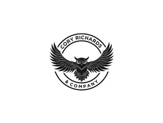 Our logo is an owl with its wings spread. our company name Cory Richards & Company logo design by alby
