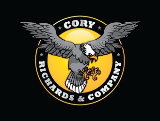 Our logo is an owl with its wings spread. our company name Cory Richards & Company logo design by usashi