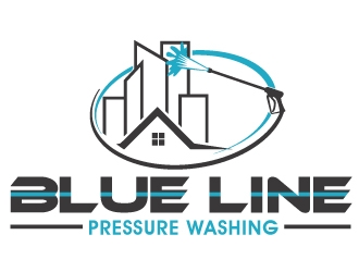  Blue Line Pressure Washing  logo design by PMG