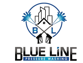  Blue Line Pressure Washing  logo design by PMG