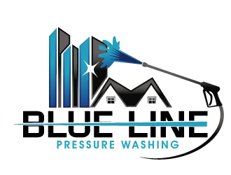  Blue Line Pressure Washing  logo design by PMG