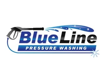  Blue Line Pressure Washing  logo design by logoguy