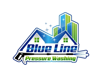  Blue Line Pressure Washing  logo design by JJlcool