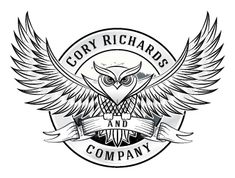 Our logo is an owl with its wings spread. our company name Cory Richards & Company logo design by litera