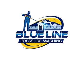  Blue Line Pressure Washing  logo design by DreamLogoDesign