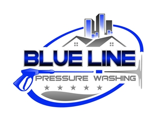  Blue Line Pressure Washing  logo design by DreamLogoDesign