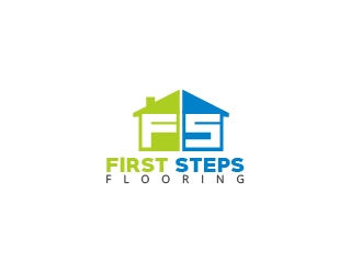 First Steps Flooring logo design by eyeglass